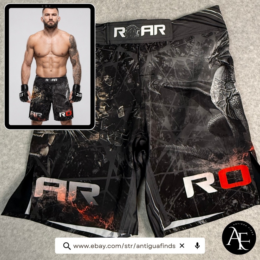 Roar MMA Fight Shorts Mens Medium 32-33 Tiger Dragon Graphic Grappling Muay Thai